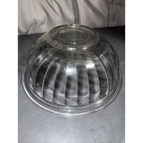 Pyrex 325 Clear Glass Mixing Bowl 2.5 Liter Large Ribbed w/rim VTG post-1970 - Picture 6 of 12